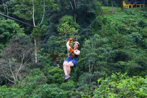 Ziplining through the lush tropical forest near Puerto Viejo and Manzanillo on Costa Rica’s Caribbean coast.