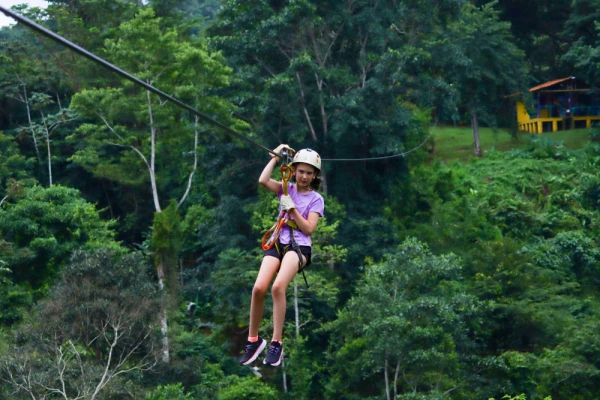 Ziplining through the lush tropical forest near Puerto Viejo and Manzanillo on Costa Rica’s Caribbean coast.