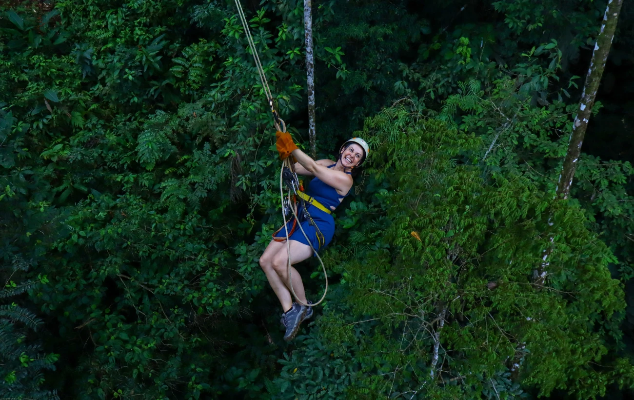 Ziplining through the lush tropical forest near Puerto Viejo and Manzanillo on Costa Rica’s Caribbean coast.