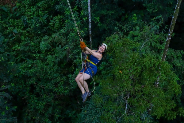 Ziplining through the lush tropical forest near Puerto Viejo and Manzanillo on Costa Rica’s Caribbean coast.
