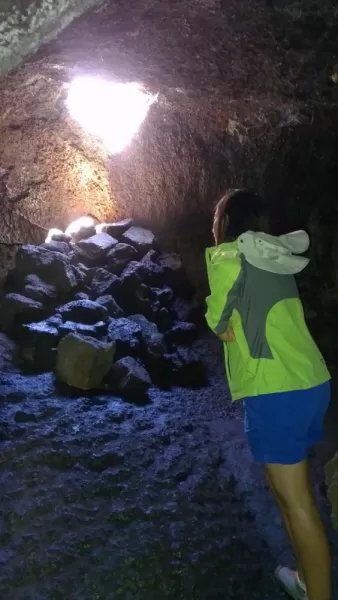 Cave spelunking on Easter Island