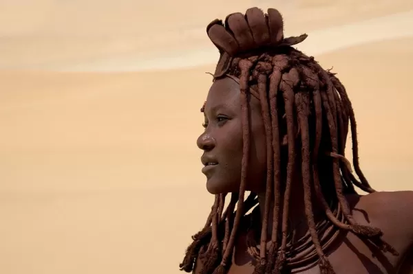 Himba woman dressed in traditional style