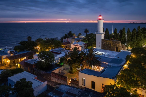 Aerial view of the old city of Colonia del Sacramento Uruguay, South America.