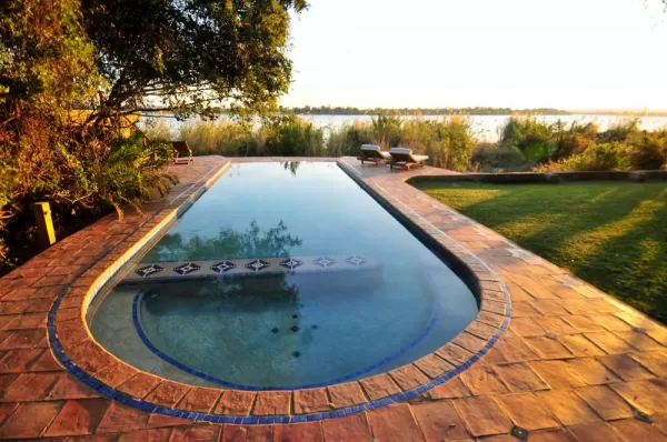 The pool with a view at the Tongabezi Lodge