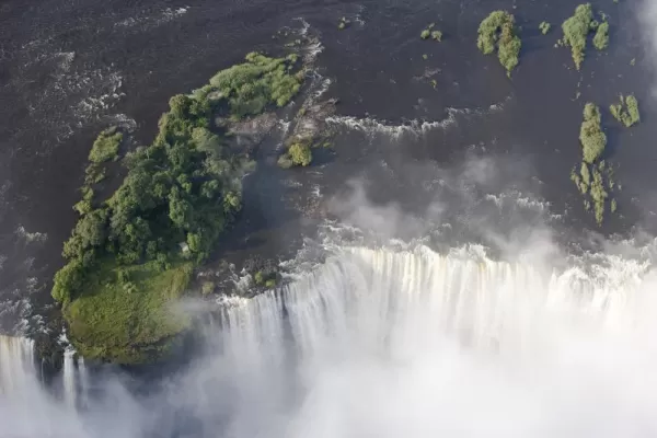 An aerial view of Victoria Falls.