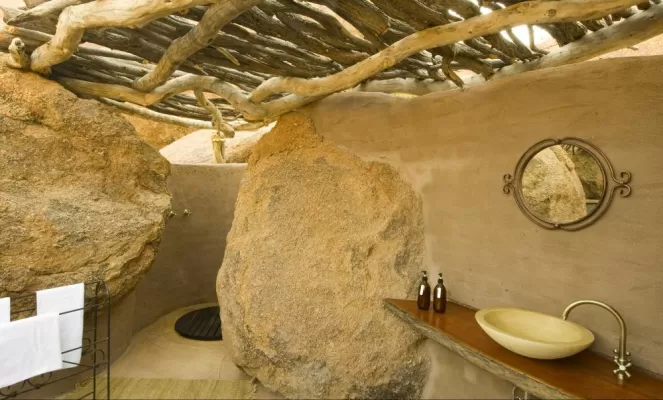Enjoy this incredible and unique bathroom at Camp Kipwe