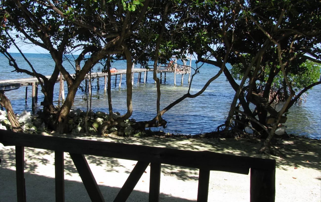 Beach views from your porch at Billy Hawk Caye