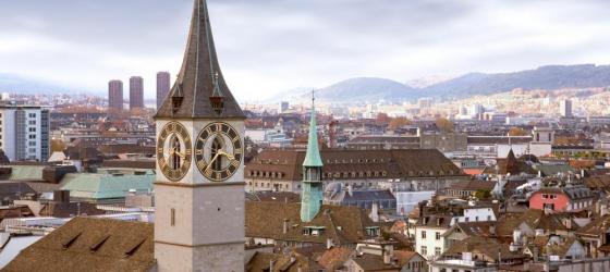 Rooftop view of a peaceful city in Europe