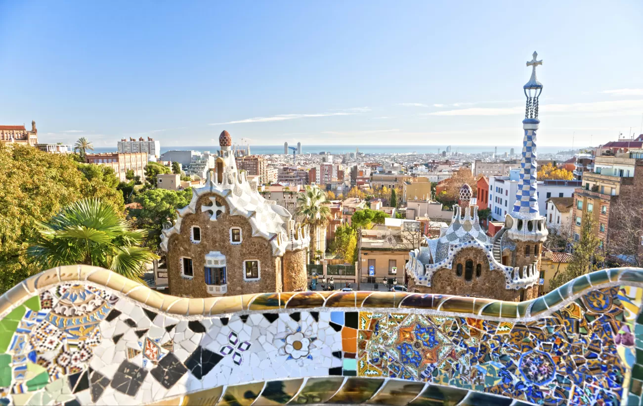 Park Guell, unique houses designed by Gaudi in Barcelona