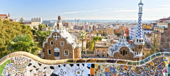 Park Guell, unique houses designed by Gaudi in Barcelona