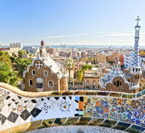 Park Guell, unique houses designed by Gaudi in Barcelona