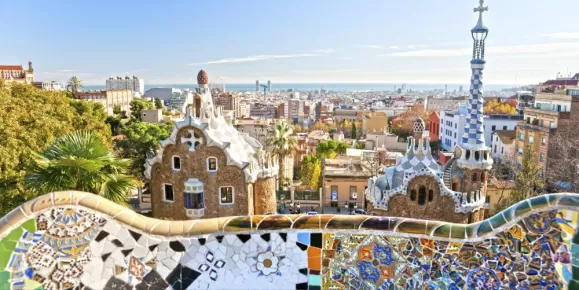 Park Guell, unique houses designed by Gaudi in Barcelona