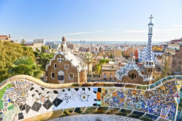 Park Guell, unique houses designed by Gaudi in Barcelona