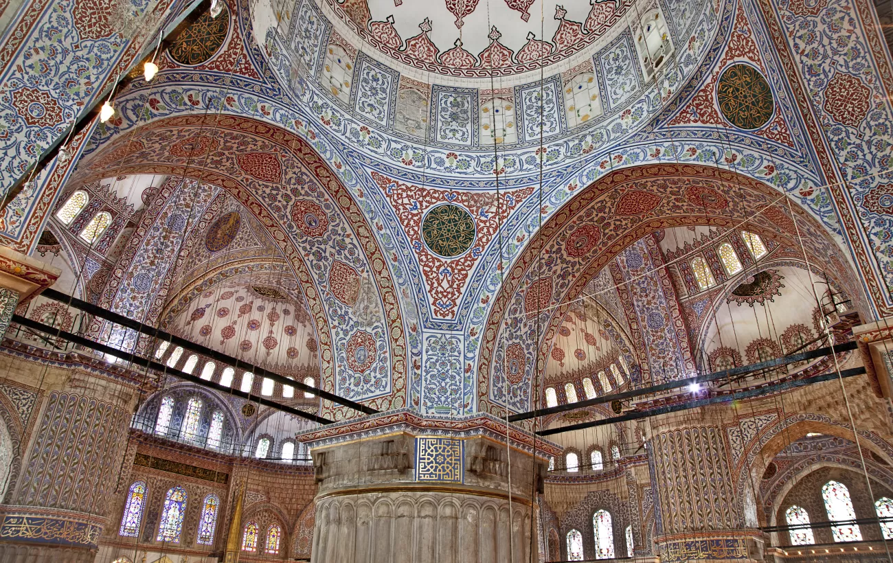 Beautiful interior of a mosque in Istanbul