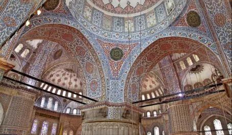 Beautiful interior of a mosque in Istanbul