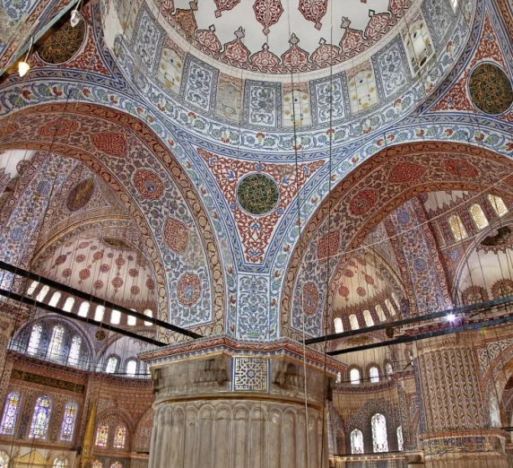 Beautiful interior of a mosque in Istanbul