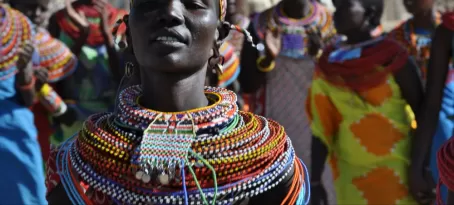 Masai tribe woman dancing