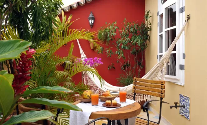 Relax in your hammock at the charming Pousada Villa Bahia