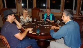 playing poker in the Pesky Barnacle Lounge