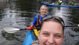 Holly and I sea kayaking in Sitka!