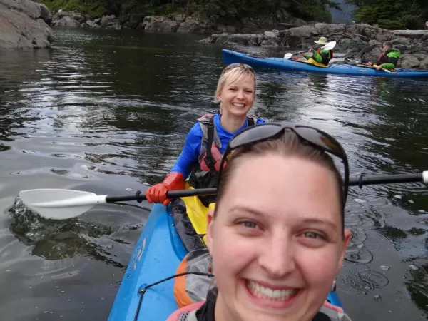 Holly and I sea kayaking in Sitka!