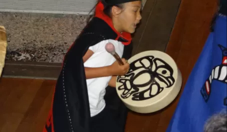 Tlingit native girl dances