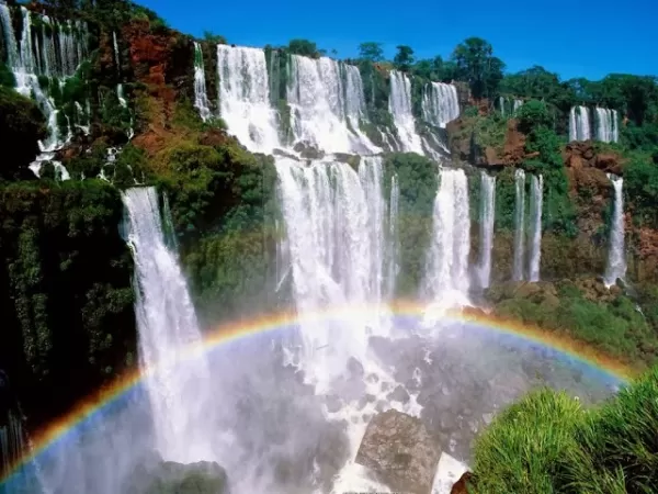 Frequent rainbows add even more beauty to the already stunning Iguazu Falls