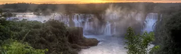 Sunset over Iguazu Falls