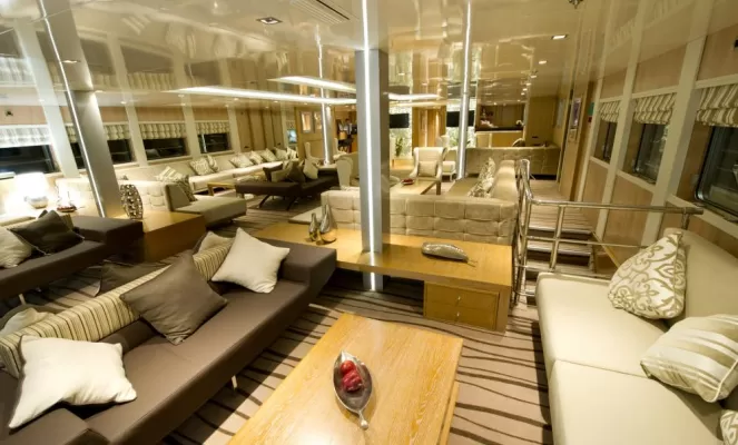 Relax in the lounge aboard the Variety Voyager.