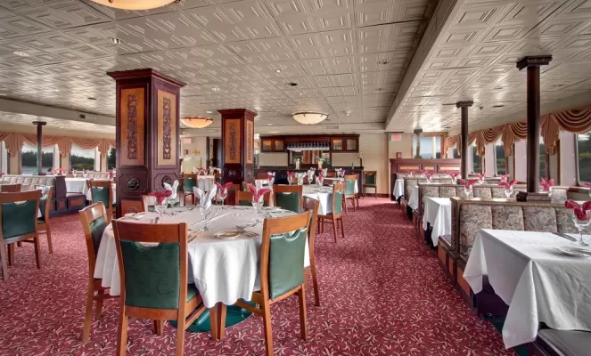 Fine dining aboard the SS Legacy.