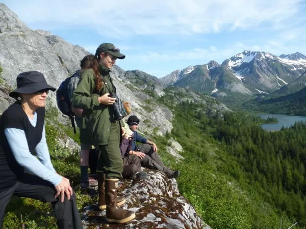 Hiking through the mountains of Alaska