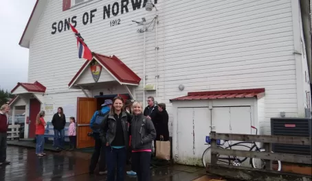 Outside the Sons of Norway Hall