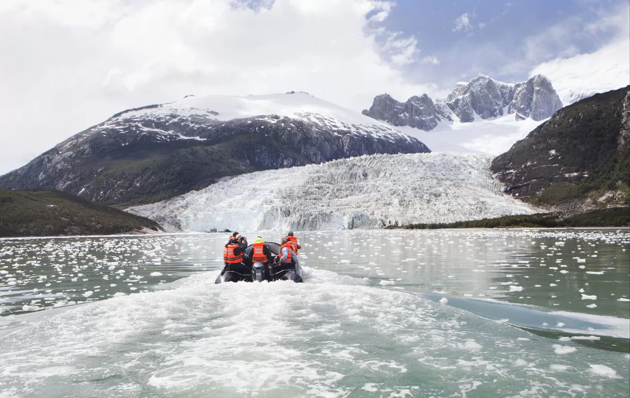 Zodiac tours to see glaciers.