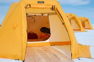 Your warm and comfortable tent at Arctic Kingdom's Tented Safari Camp