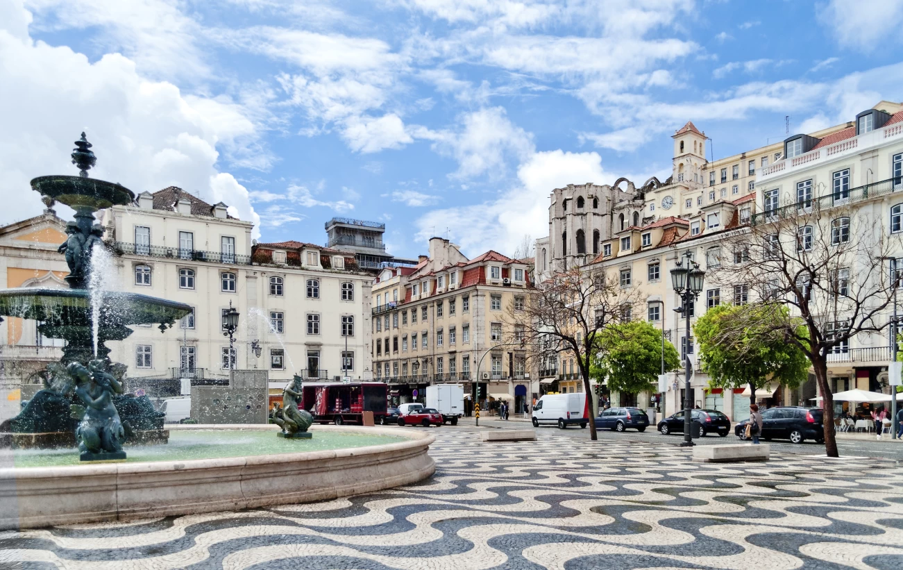 Plaza in Lisbon, Portugal