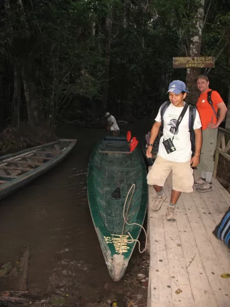 canoe transport to the lodge