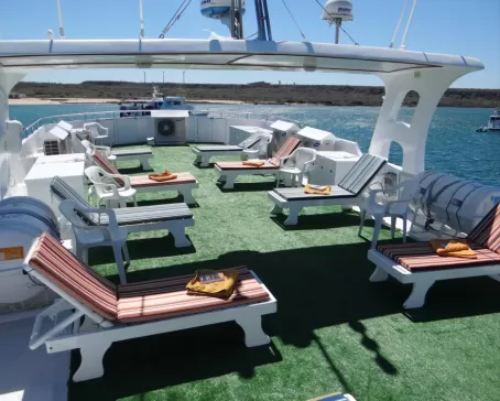 Relax on the sun deck of the Angelito.