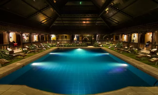 Samari's indoor spa pool is the ideal place to unwind