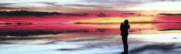 Sunset over Salar de Uyuni