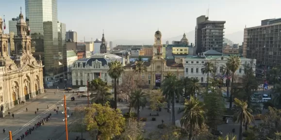 The Plaza de Armas is located in the heart of Santiago