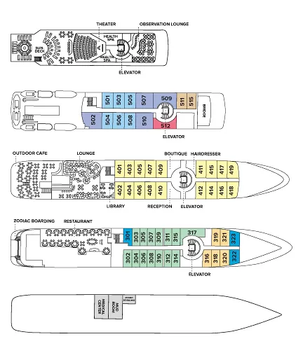 Deck plan for the National Geographic Orion