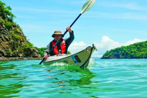Kayaking through the waters of Costa Rica.