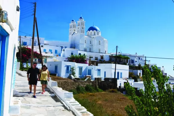 Walking through the unique architecture of Greece.