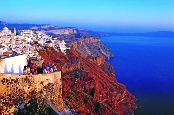 An incredible view of Santorini.