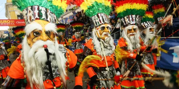 Folk dancers in the Oruro Festival