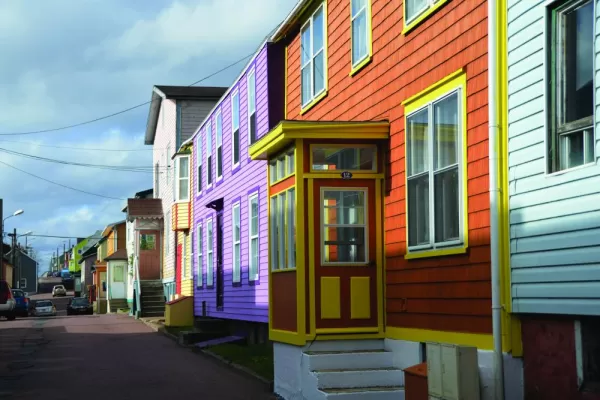 Colorful houses of local Canadian villages.