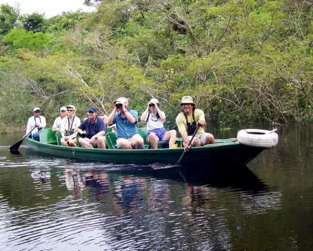 Enjoy a sightseeing trip in a canoe.