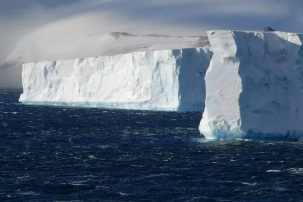 A gigantic Antarctic iceberg.