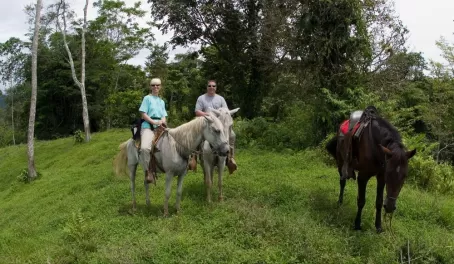Taking advantage of the horses to explore! 