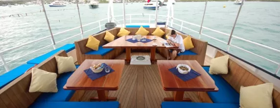 Relax on the deck of the Mary Anne.